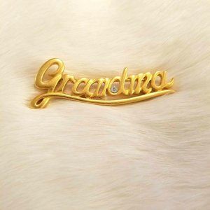 GRandma‎ Brushed Gold Tone Brooch 2809